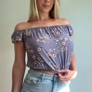 Off the shoulder floral crop top - Garage